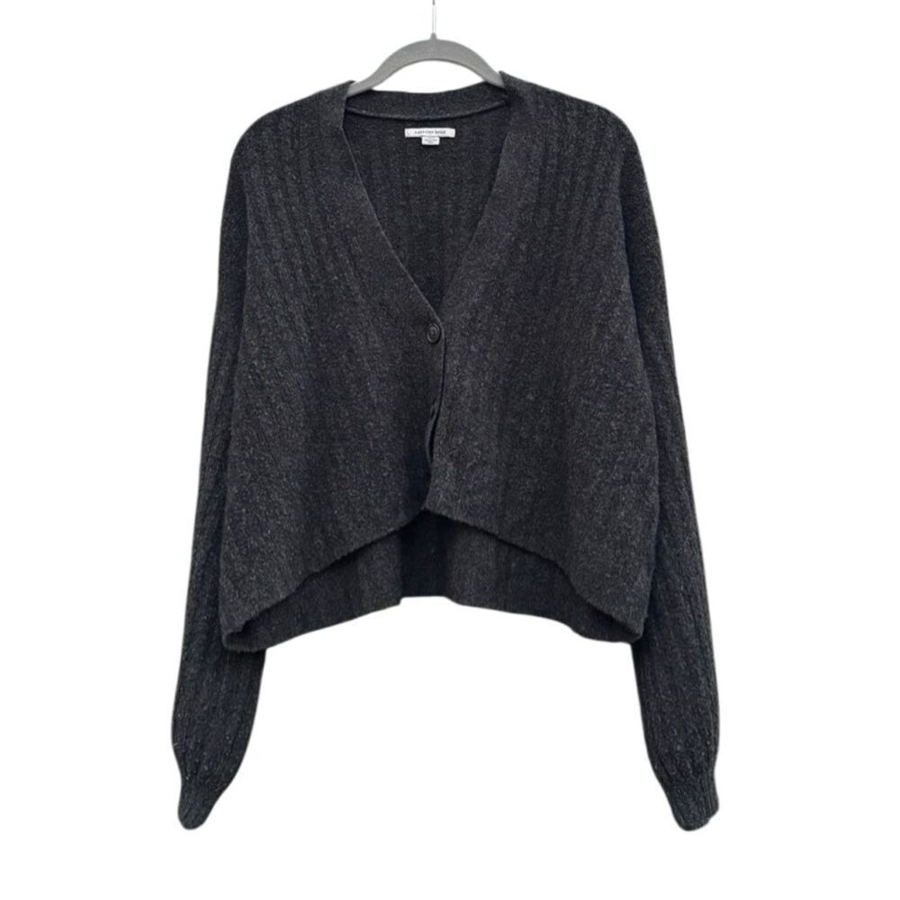 American Eagle Women's Grey Knit Button Up Oversized Cardigan Sweater Size Small